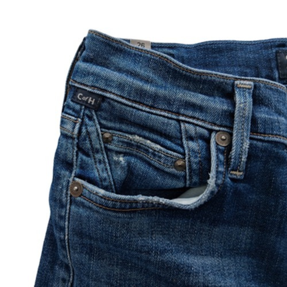 Citizens Of Humanity Jeans Womens 26 X 25 Blue Mid Rise Skinny Stretch Raw Hem - Picture 3 of 10